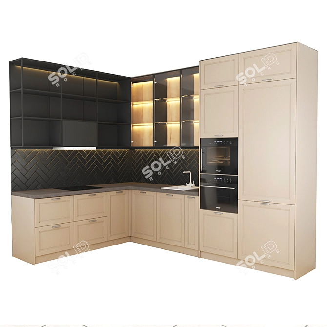 Modern Kitchen Set 3D model image 5