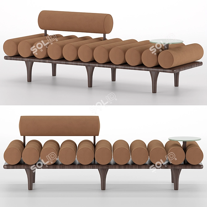 Tacchini Five to Nine Bench 3D model image 1