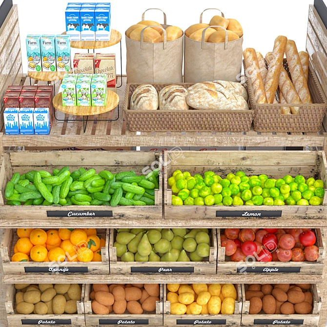 High-Quality Grocery Store Display 3D model image 3