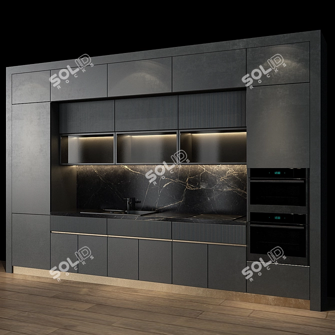 Sleek & Stylish Kitchen Set 3D model image 2