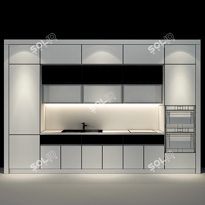 Sleek & Stylish Kitchen Set 3D model image 3