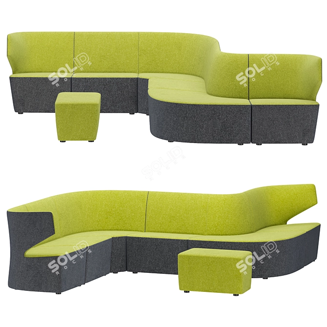 Customizable Pablo Modular Sofa 3D model image 1