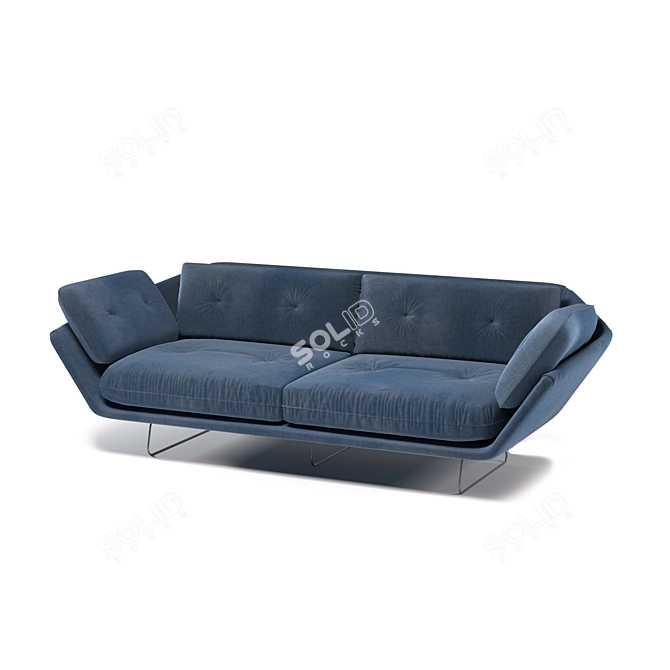 Sleek Saba Sofa: Luxury for Home and Office 3D model image 3