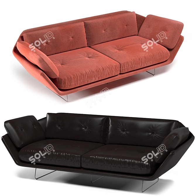 Sleek Saba Sofa: Luxury for Home and Office 3D model image 6