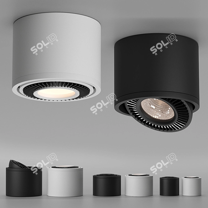 Sleek LED Ceiling Light Fixture 3D model image 1