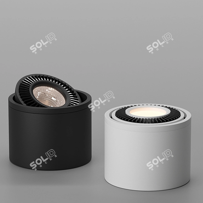 Sleek LED Ceiling Light Fixture 3D model image 2