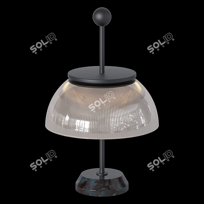 Elegant Crystal Glass Table Lamp 3D model image 2