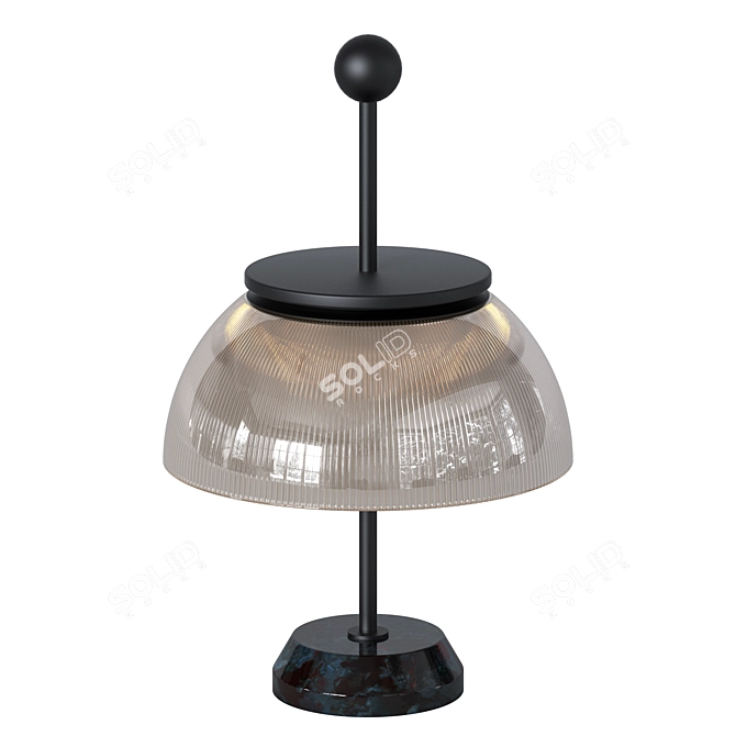 Elegant Crystal Glass Table Lamp 3D model image 5