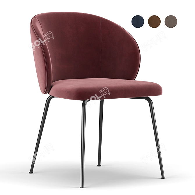 Elegant Ergonomic Minna Chair 3D model image 1