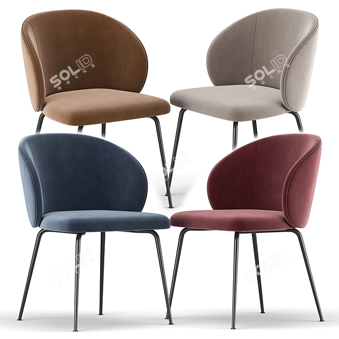 Elegant Ergonomic Minna Chair 3D model image 2