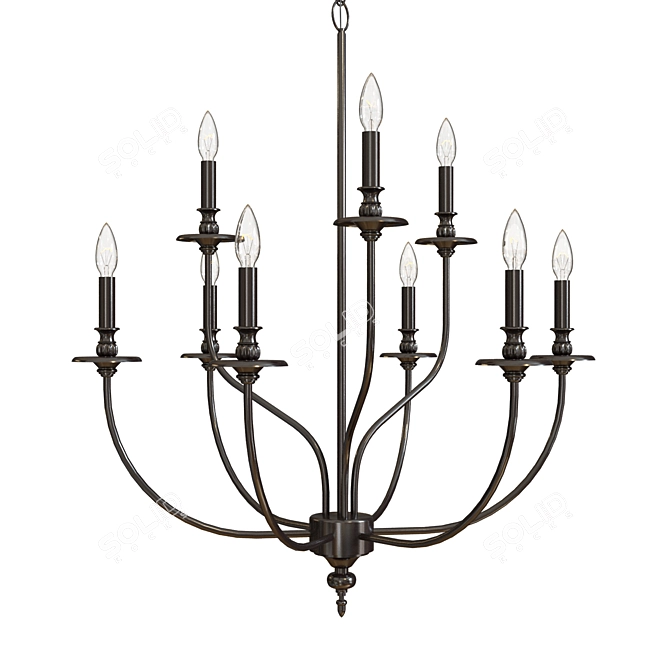 Elegant Hart Chandelier: Modern Lighting Masterpiece 3D model image 1