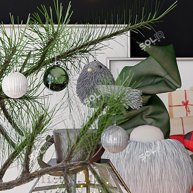 Festive Christmas Gnomes & Decor 3D model image 3
