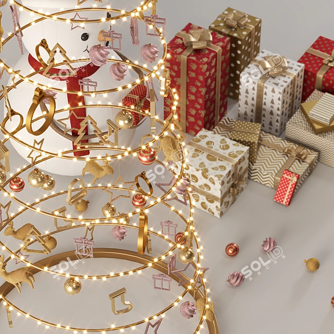 Festive Christmas Decor Set 3D model image 5