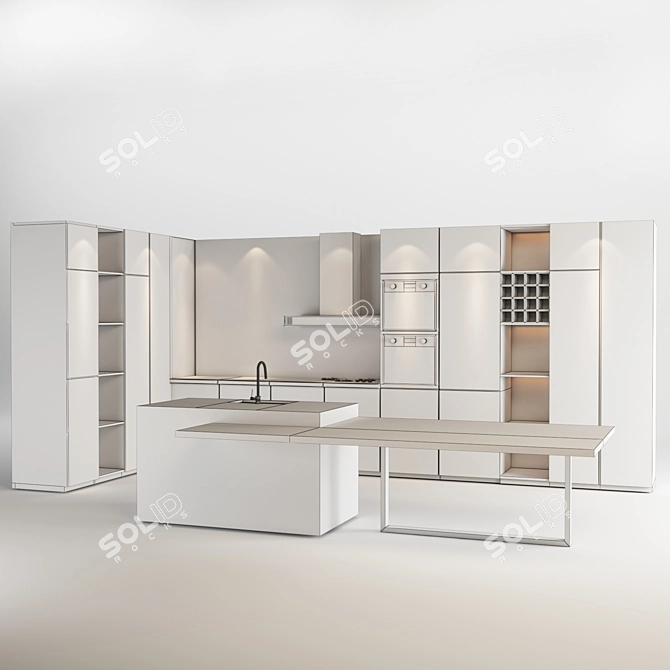 Cozy Kitchen Set 03 3D model image 4