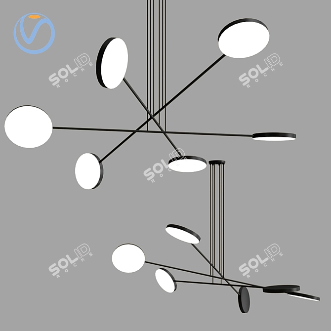 Lesti 120cm Chandelier: Elegant Illumination by Lampatrone 3D model image 1