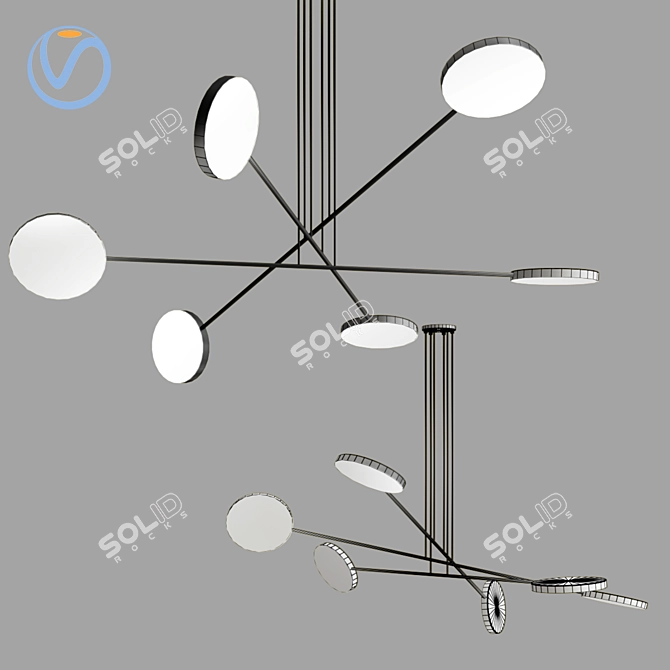 Lesti 120cm Chandelier: Elegant Illumination by Lampatrone 3D model image 2
