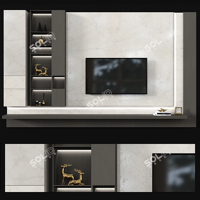 Modern TV Shelf Set6: Stylish and Functional 3D model image 1