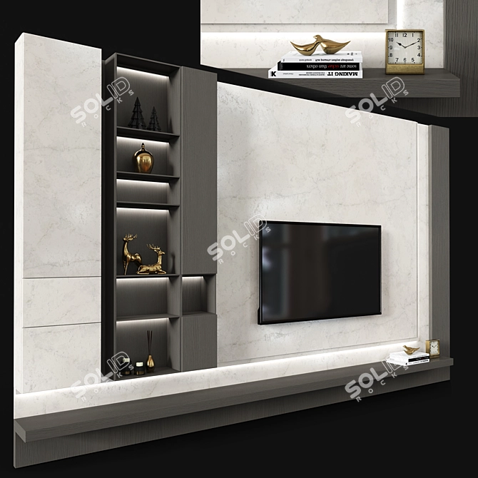 Modern TV Shelf Set6: Stylish and Functional 3D model image 2