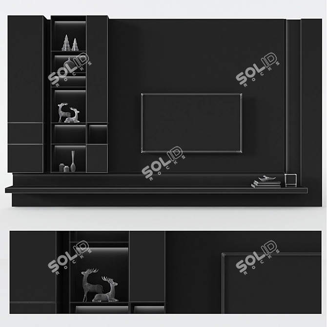 Modern TV Shelf Set6: Stylish and Functional 3D model image 3