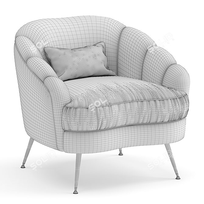 Elegant Galimberti Nino Camelia Armchair 3D model image 5