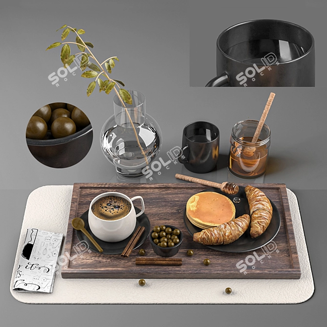 Premium Coffee Set: 3D Files & Preview 3D model image 4