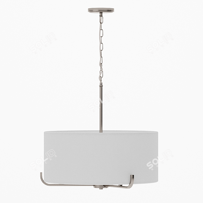 Elegant Satin Nickel Pendant 3D model image 1