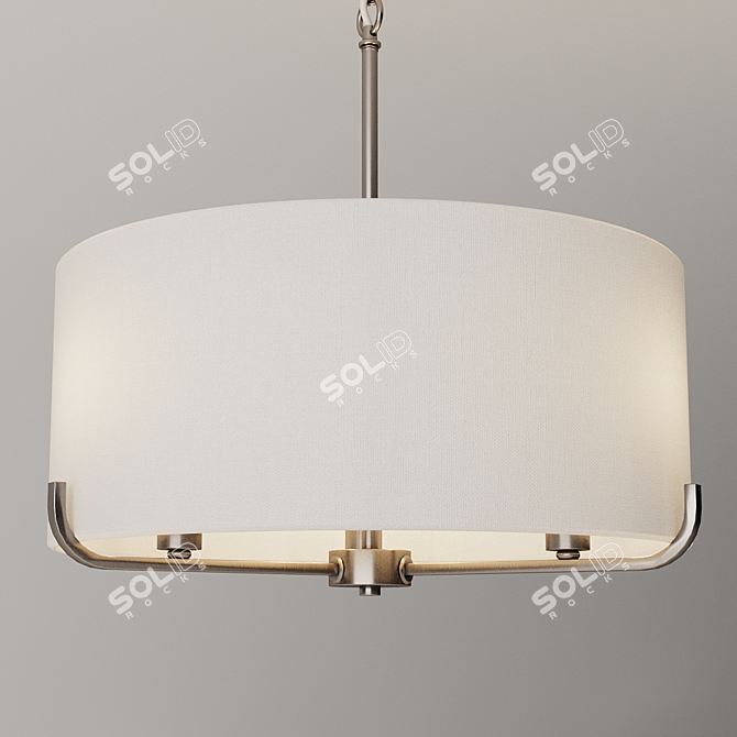 Elegant Satin Nickel Pendant 3D model image 2