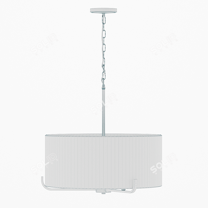 Elegant Satin Nickel Pendant 3D model image 5