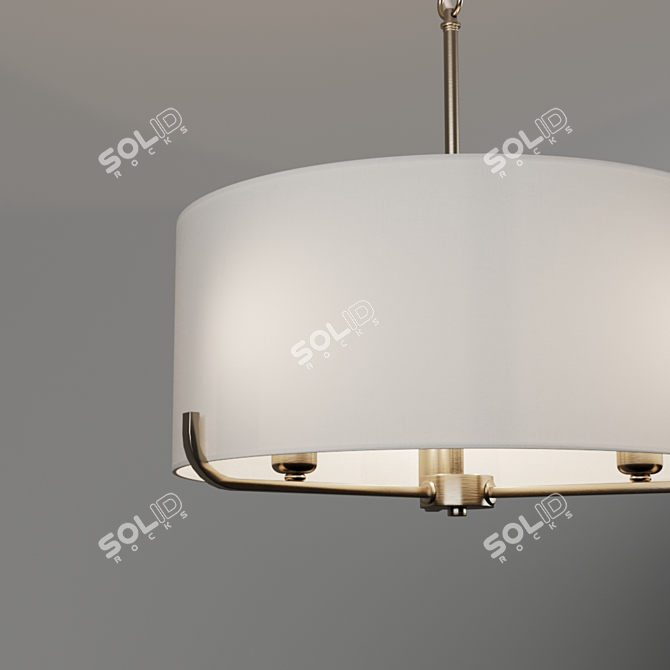 Elegant Satin Nickel Pendant 3D model image 7