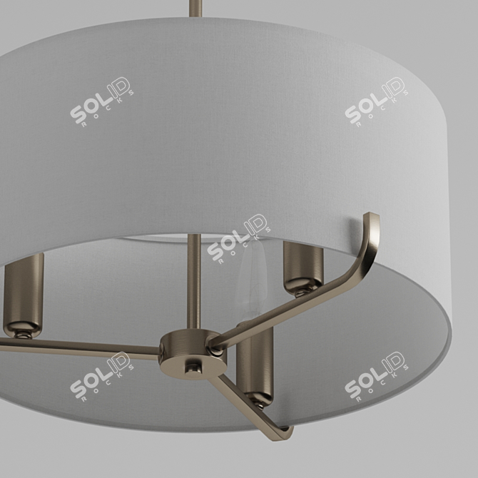 Elegant Satin Nickel Pendant 3D model image 8