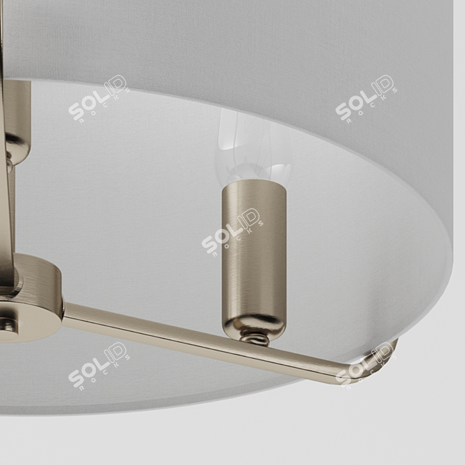 Elegant Satin Nickel Pendant 3D model image 9