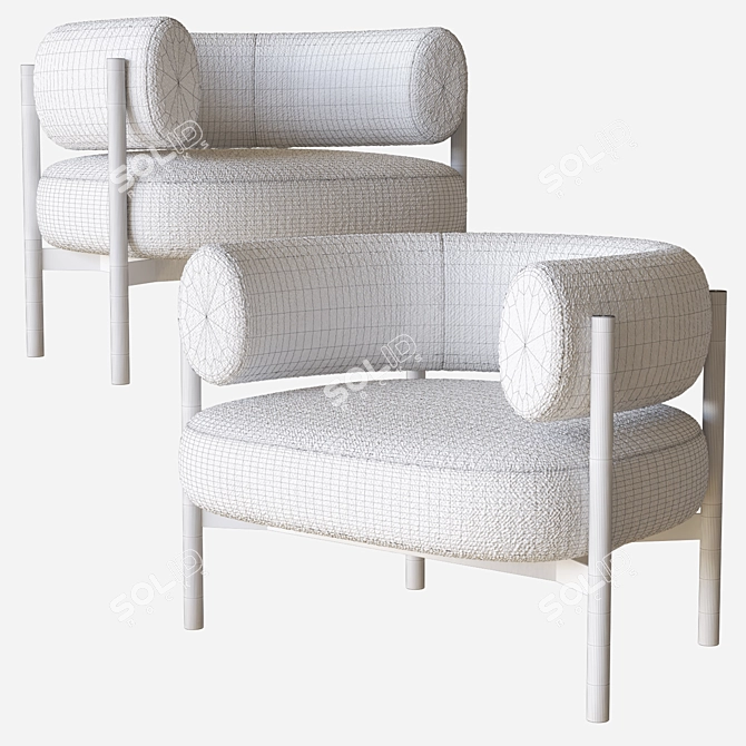 Modern Cini Armchair by HC28 3D model image 3