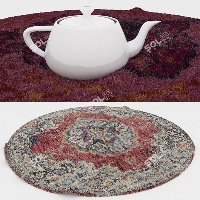 Round Carpets Set - 6 Pieces 3D model image 3