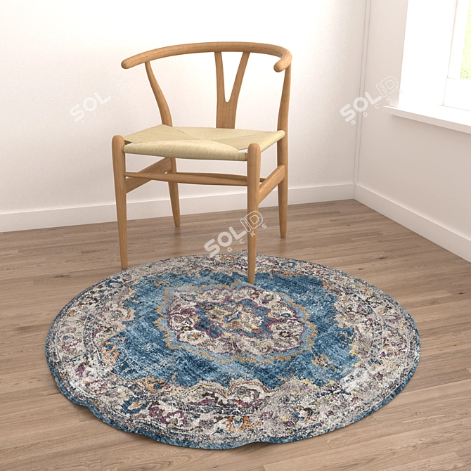 Round Carpets Set - 6 Pieces 3D model image 4