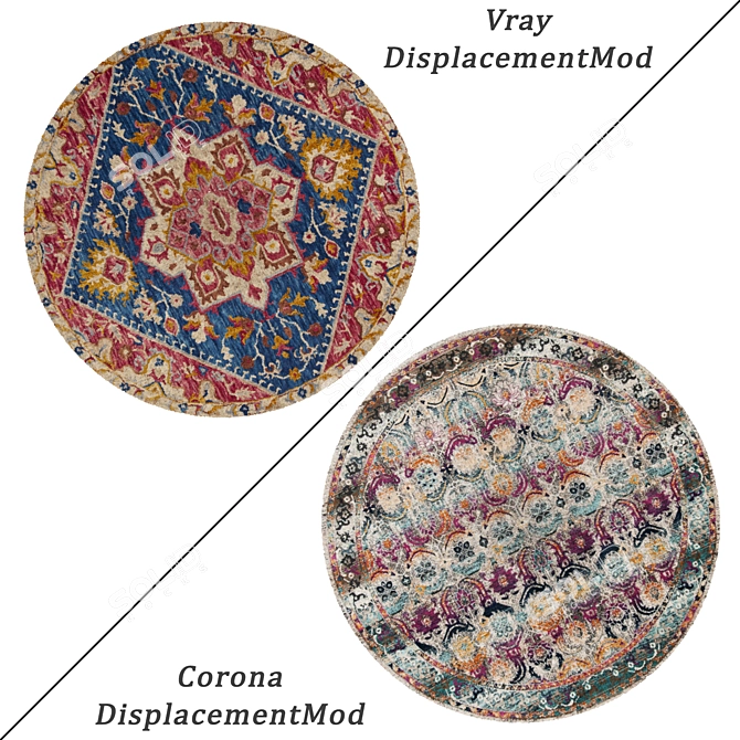 Versatile Round Carpets Set 3D model image 2