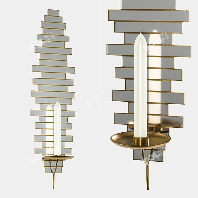 Elegant Grayson Candle Sconce 3D model image 1