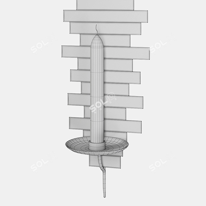 Elegant Grayson Candle Sconce 3D model image 2