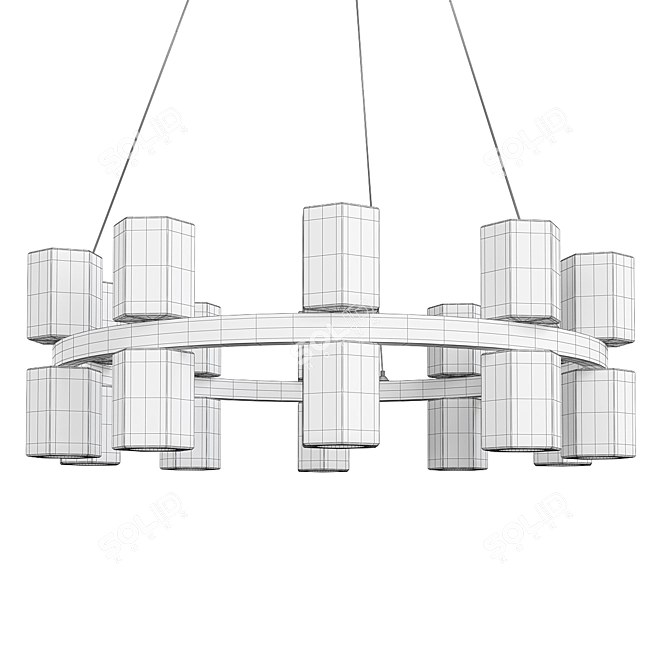 Elegance in Brass: Chandelier Luminaire 3D model image 2