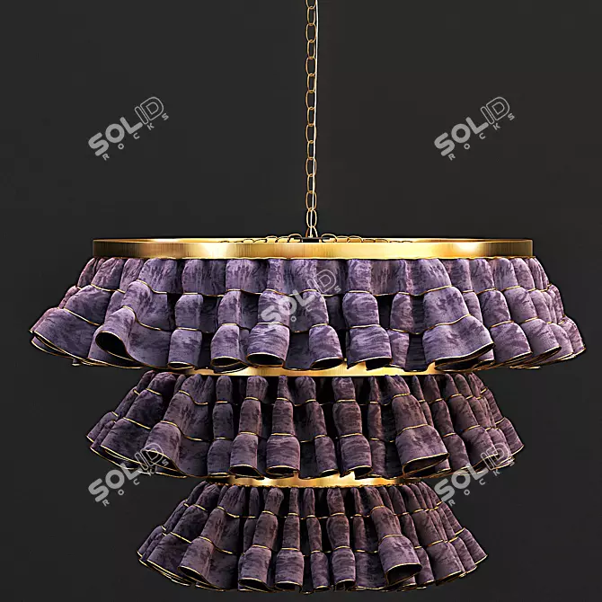 Vintage Crystal Chandelier - Elegant Lighting Fixture 3D model image 1