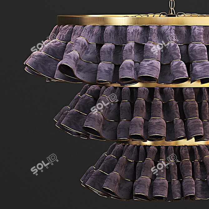 Vintage Crystal Chandelier - Elegant Lighting Fixture 3D model image 2