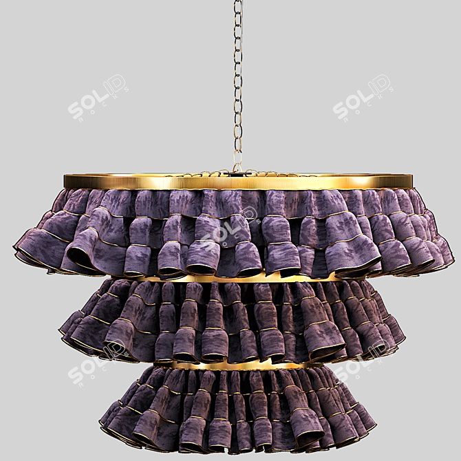 Vintage Crystal Chandelier - Elegant Lighting Fixture 3D model image 5