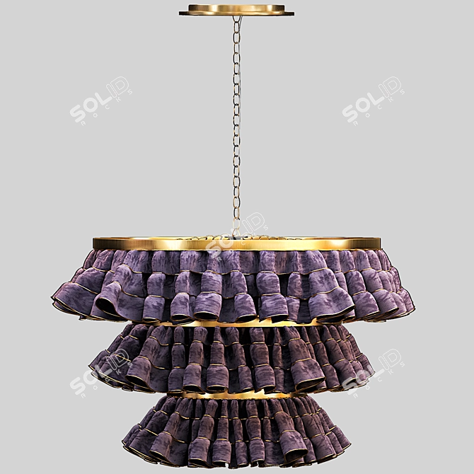 Vintage Crystal Chandelier - Elegant Lighting Fixture 3D model image 8