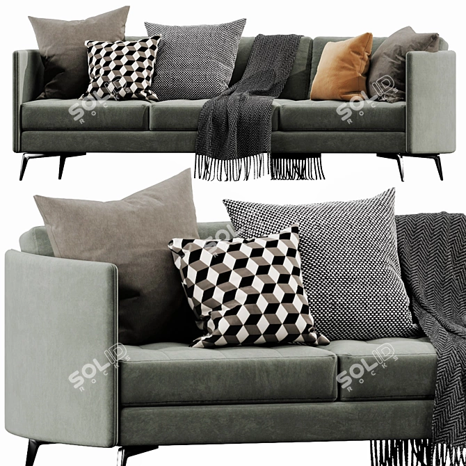 Minimalist Comfort: Boconcept Osaka 3 Seater Sofa 3D model image 3