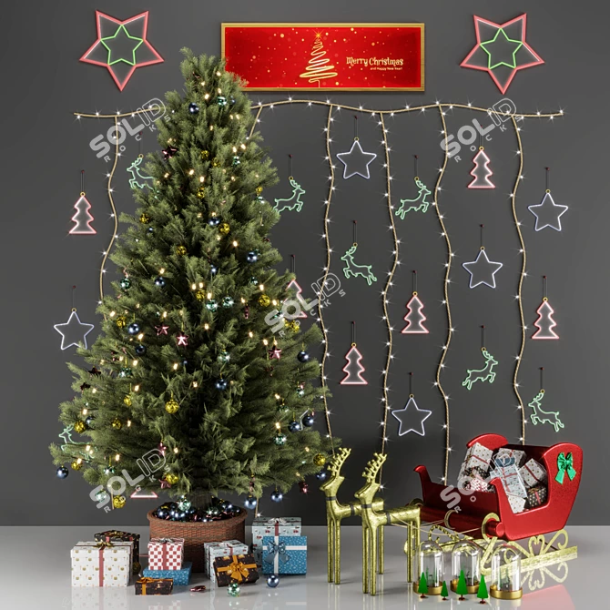 Christmas Decor Set 3D model image 1