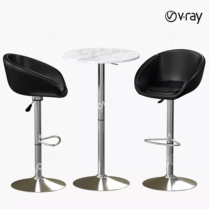 Table Chair - Modern Minimalist High Stool  Sleek, Versatile & Stylish 3D model image 1