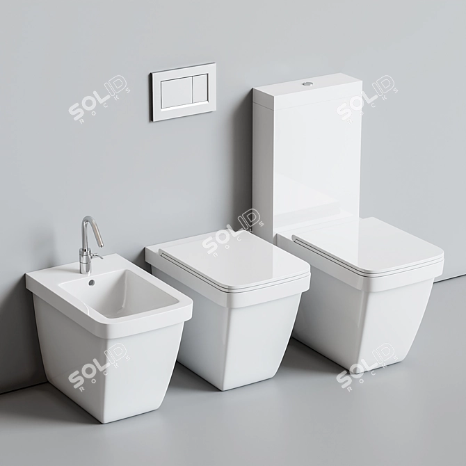 Erika Pro Q Ceramic Toilet 3D model image 1