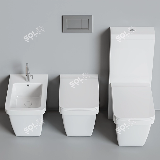 Erika Pro Q Ceramic Toilet 3D model image 2