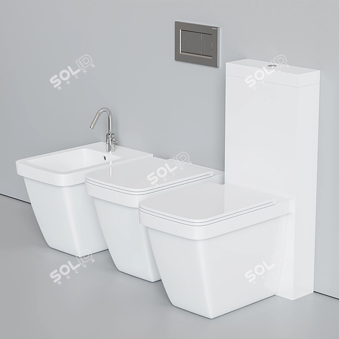 Erika Pro Q Ceramic Toilet 3D model image 4