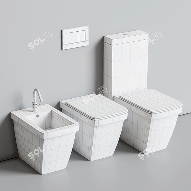 Erika Pro Q Ceramic Toilet 3D model image 5