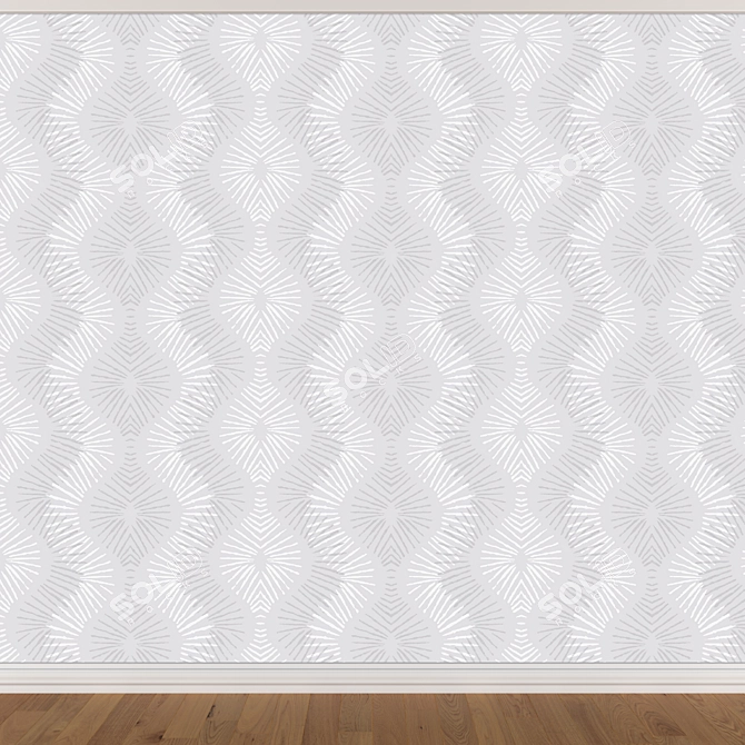 Seamless Wallpaper Set - 3 Colors 3D model image 3